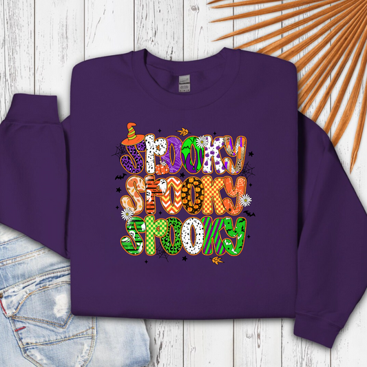 Spooky Crewneck Sweatshirt for Halloween Fun, Cozy Unisex Sweatshirt, Halloween Apparel, Fall Fashion, Gift for Horror Fans
